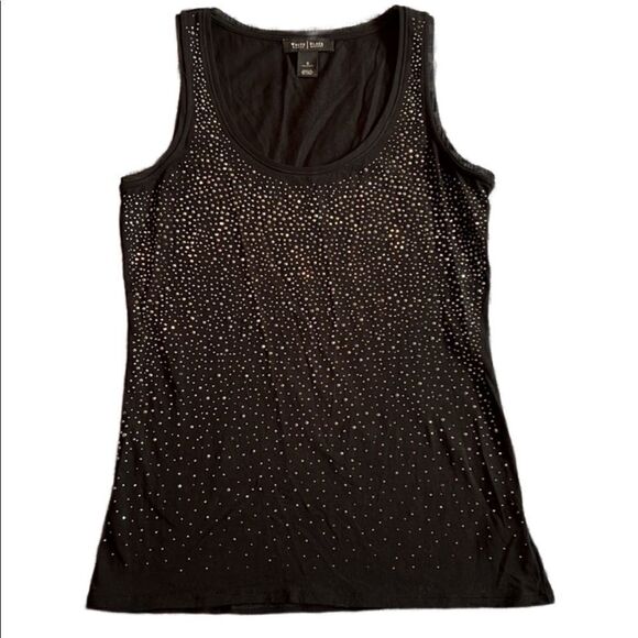 White House Black Market Tops - WHBM Women’s Small Black Sparkly Tank Shirt for a Night on the Town!
